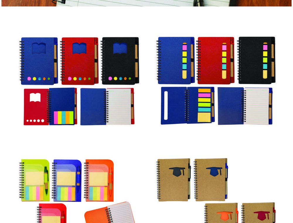 Notebooks and stationery items